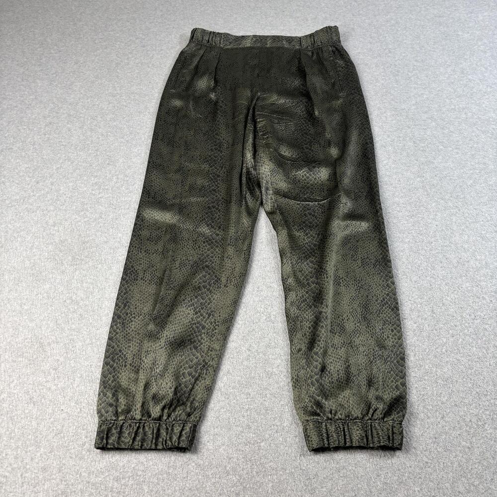 ATM Anthony Thomas Melillo Silk Jogger Pants Women Small Green Snake Ankle Crop